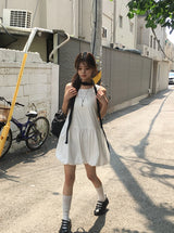 Soi Nylon Balloon Sleeveless Mini One Piece