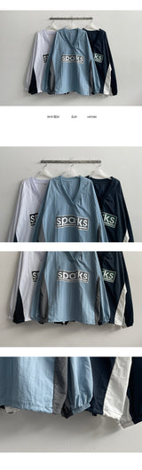 コム2 Vネックウィンドブレーカースウェットシャツ (3 colors)