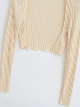 Rib Crop Bolero Cardigan