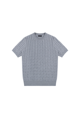 Cable Knit Crewneck T-Shirt