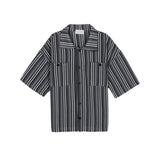 ASCLO Multi Stripe Knitting Short Sleeve Shirt (2color)