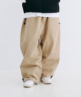 LOGO COTTON SUPER WIDE PANTS - BEGIE