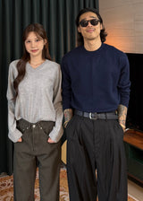 Men's カシミアウォッシャブルラウンドニット 20COLOR