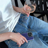 [Epoxy Silver] Stripe case(purple)