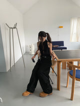STUD BALLOON WIDE PANTS (2C)