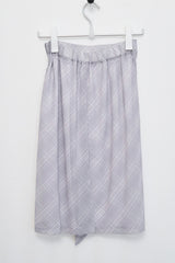 Layered Check Wrap Midi Skirt (Gray)