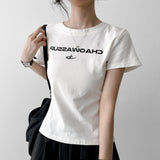 ワサップ レタリング ヒップムード ストレッチ ショートスリーブ Tシャツ(2 Colors)