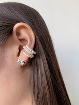 Three ring pearl earcuff