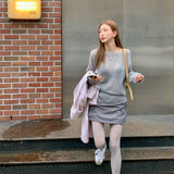 ナイロンミニスカート (Grey)