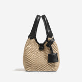 Mini rattan basket shoulder crossbody bag