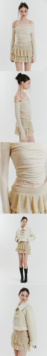 ANGELA KNIT SKIRT grey beige
