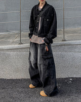 Flip Wide Denim Cargo Pants