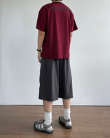 モスプリントストライプショートスリーブTシャツ