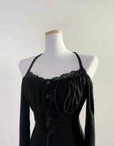 ブライセンレースオフショルダートップ (black)