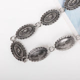 Retro-antique silver chain belt
