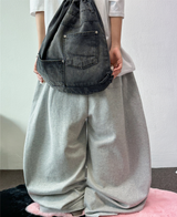 10000 SOLD OUT 🤍 FLUFF🤍 KOREAN / S-XL 🤍 BASIC BALLOON JOGGER WIDE LONG PANTS 🤍🩶 - 2 COLORS
