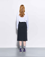 DOZI - Pinched Midi Skirt _ Charcoal