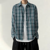 Lard boxy fit checkered unbalanced shirt