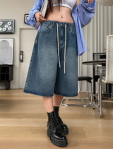 EZEN KILLING WASHING BERMUDA DENIM PANTS