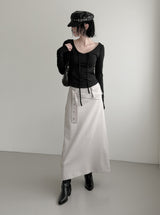 Hoodie Strap V-Neck Tee
