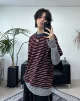 ルエンサマーストライプ長袖Tシャツ