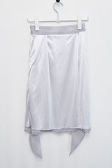 Layered Check Wrap Midi Skirt (Gray)