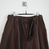 webbing belted cotton wide pants