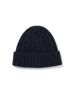 Authentic Twisted Cable Wool Beanie Navy