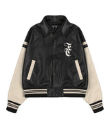 [NF] MALLOW VARSITY LEATHER JACKET (BLACK)_F23ZA939