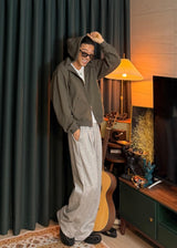 Soft Waffle Hooded Zip-Up  3COLOR