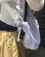 Ore Stripe Shirring Shoulder Crossbag
