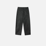 Slub strip denim pants
