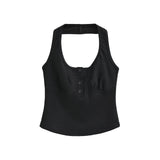 Tessa Button Halter Top