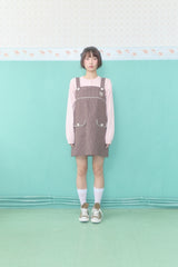 ドーリーボタンミニドレス (BROWN)