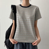 ジニングカラーマッチングダンガラショートスリーブTシャツ