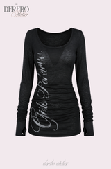 Trend lettering long-sleeve tee