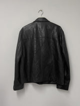 [Unisex] Crop Leather Single Over Fit Jacket