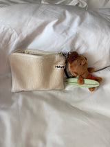 Terry flat pouch - sand , M size