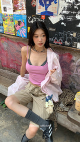 ベージュポケットカーゴ 5/4 ミドルパンツ