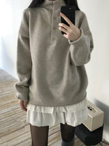ハイネックボタンニット (3 colors)