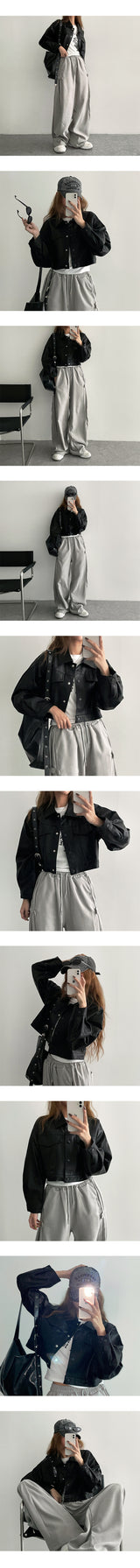 Muldoon cropped collar leather jacket