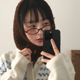 Tumb woolen soft button balaclava