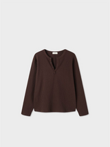 Waffle henry neck loose long sleeves(4color)