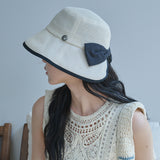 Ribbon Paper Wide Bucket Hat (Ivory)