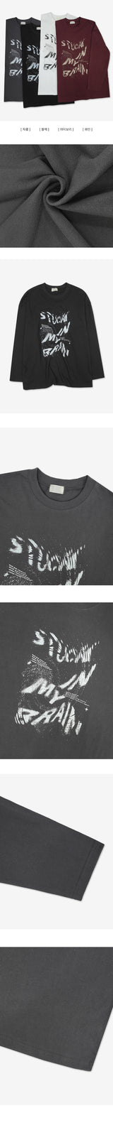 ラフビンテージレタリングルーズフィットロングスリーブTシャツ