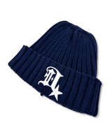 Ribbed D Symbol Cotton Beanie_Navy