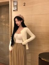 [BELLIDE MADE] ferry rib round knit cardigan