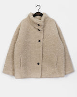 Hafe Wool Suede Button Half Coat Fur Jacket