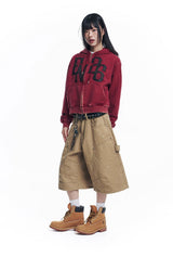 Double Knee Chino 8-Bermuda Pants - Beige