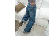 Prince basic wide denim pants